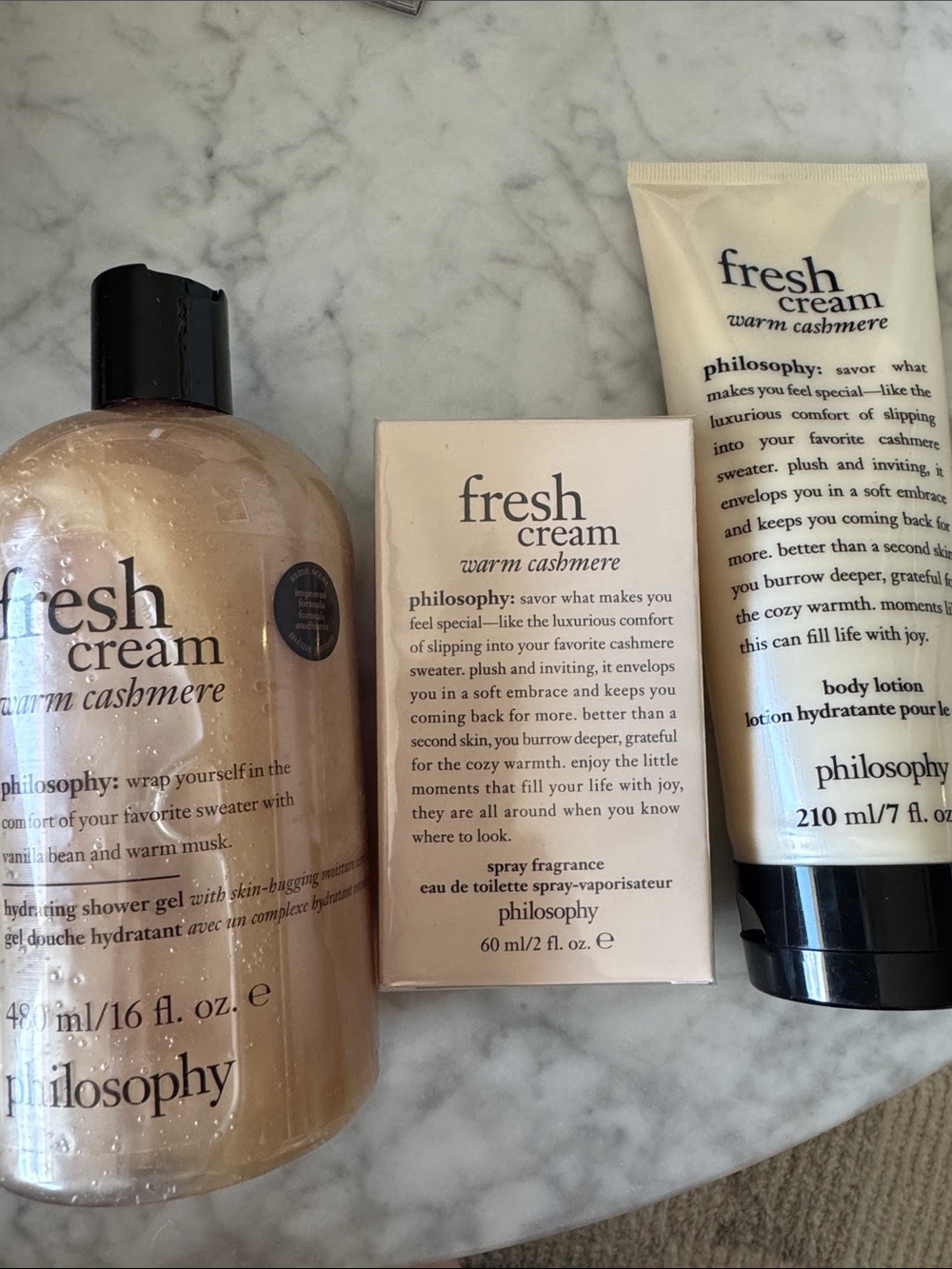 Philosophy Fresh Cream Warm Cashmere Body Set - Cream NWT